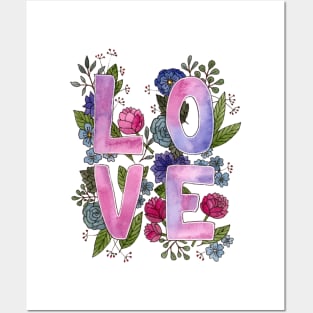 LOVE with flowers Posters and Art